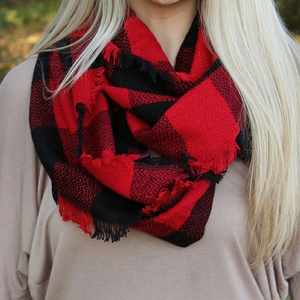 Buffalo plaid infinity scarf